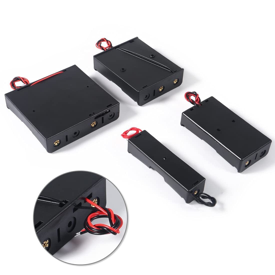 DORHEA 12PCS 18650 Battery Holder Bundle with Wire 18650 Battery Holder Case ...