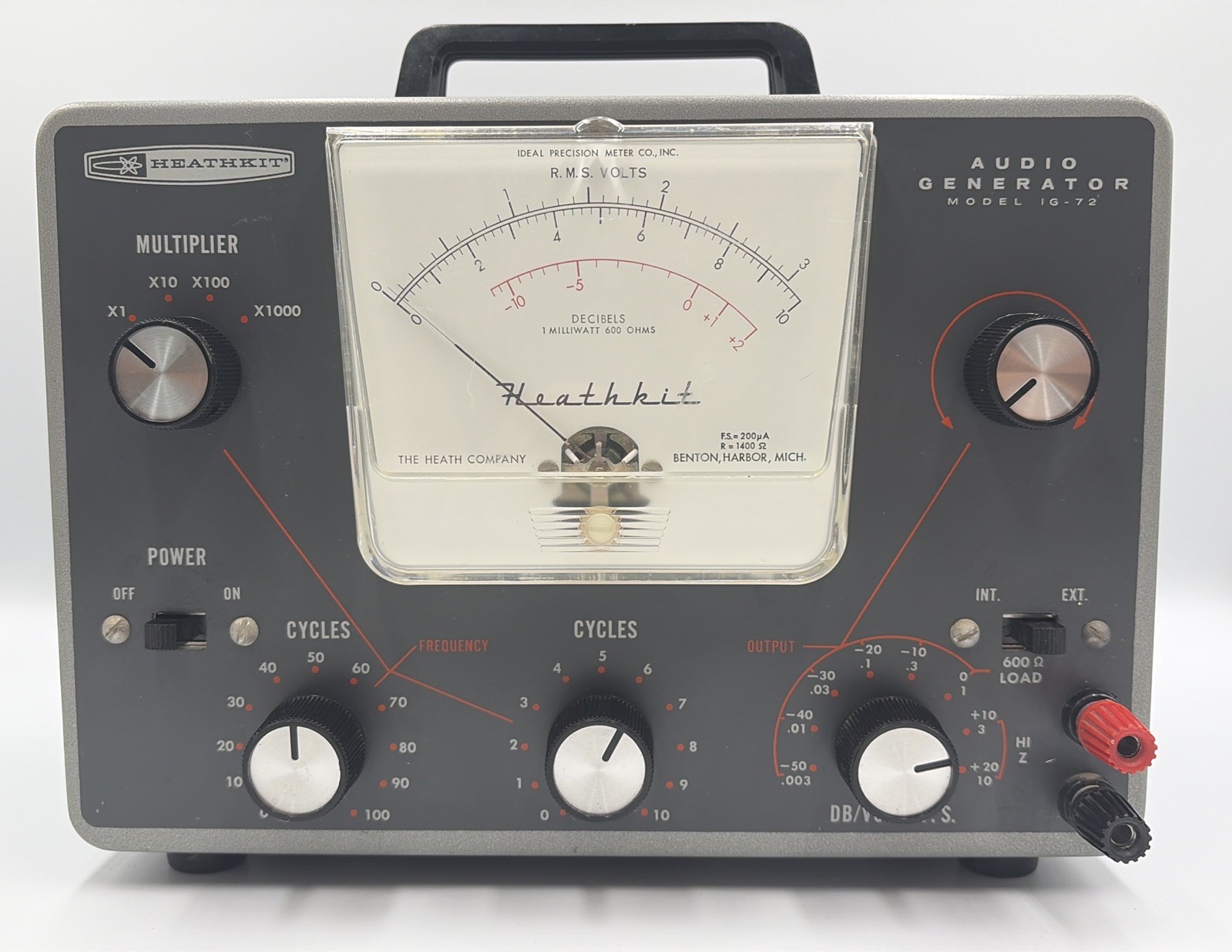 Vintage HeathKit IG-72 audio generator - Working And Clean Unit