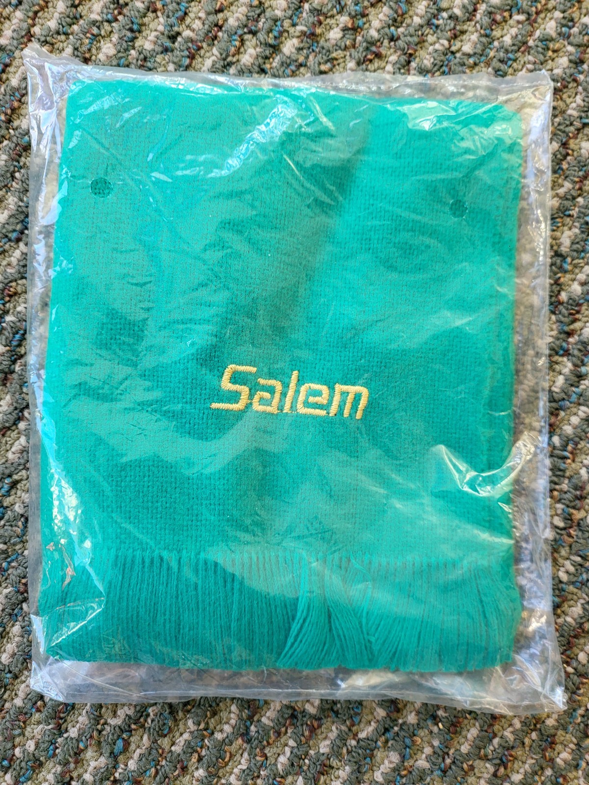 Vintage 90s Salem Cigarettes Promo Scarf New Old Stock 48" Length GREEN T7