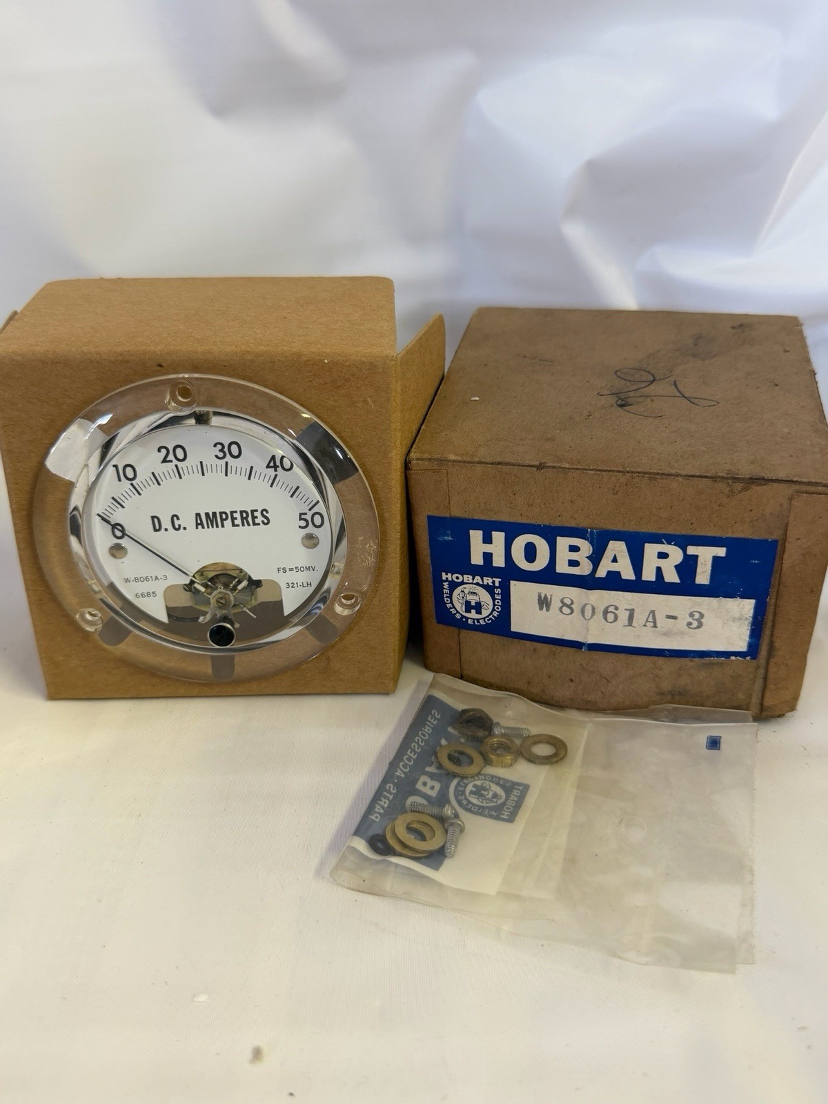 Hobart W-8061A-3 0-50 D.C. Amperes Panel Meter Gauge