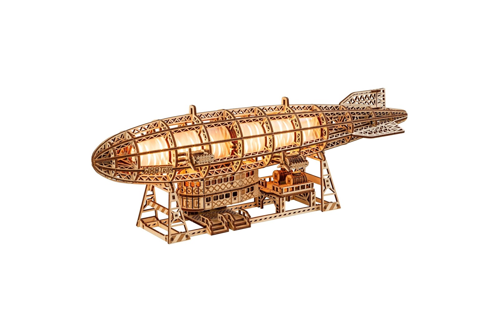 Wood Trick Luminous Zeppelin LED 3D Wooden Puzzles for Adults to Build - Movi...