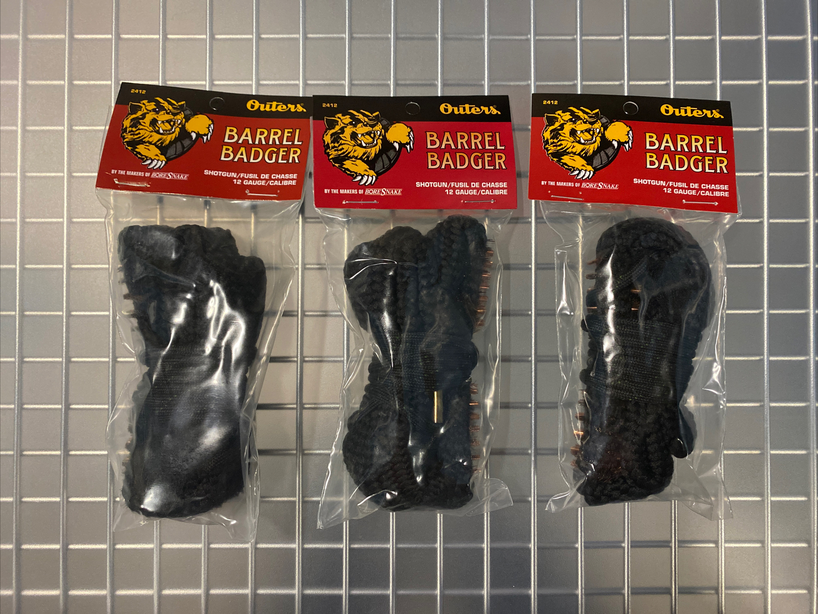 GUN CLEANING OUTERS® BARREL BADGER 12GA BORE CLEANER 3 PACK!!!!!!!!!!! (OUT2412)