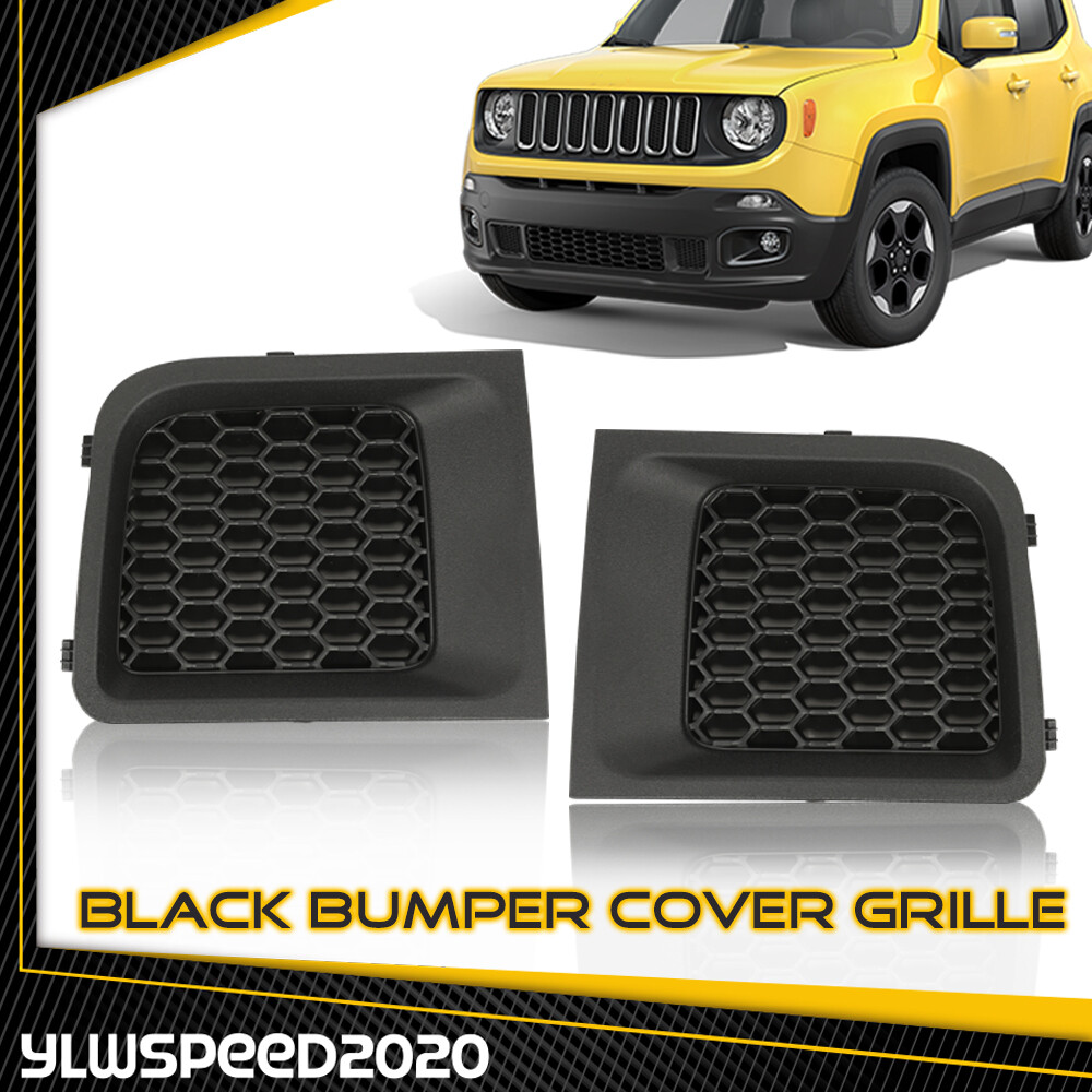 Fit For 15-17 Jeep Renegade Front Left and Right Black Bumper Cover Grille Set