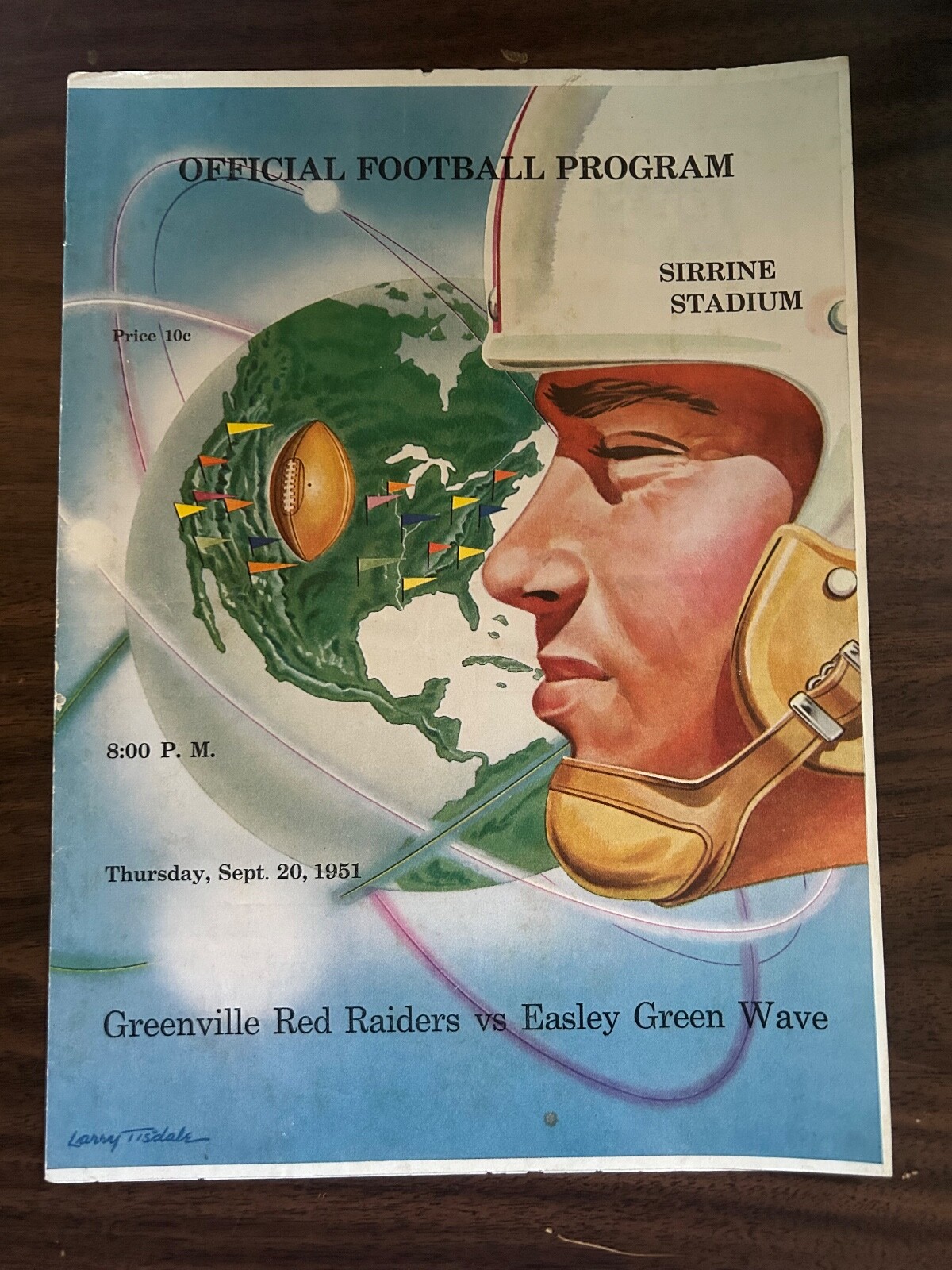 Greenville SC Red Raiders VS Easley Green Wave HS Football Program Sept 20, 1951