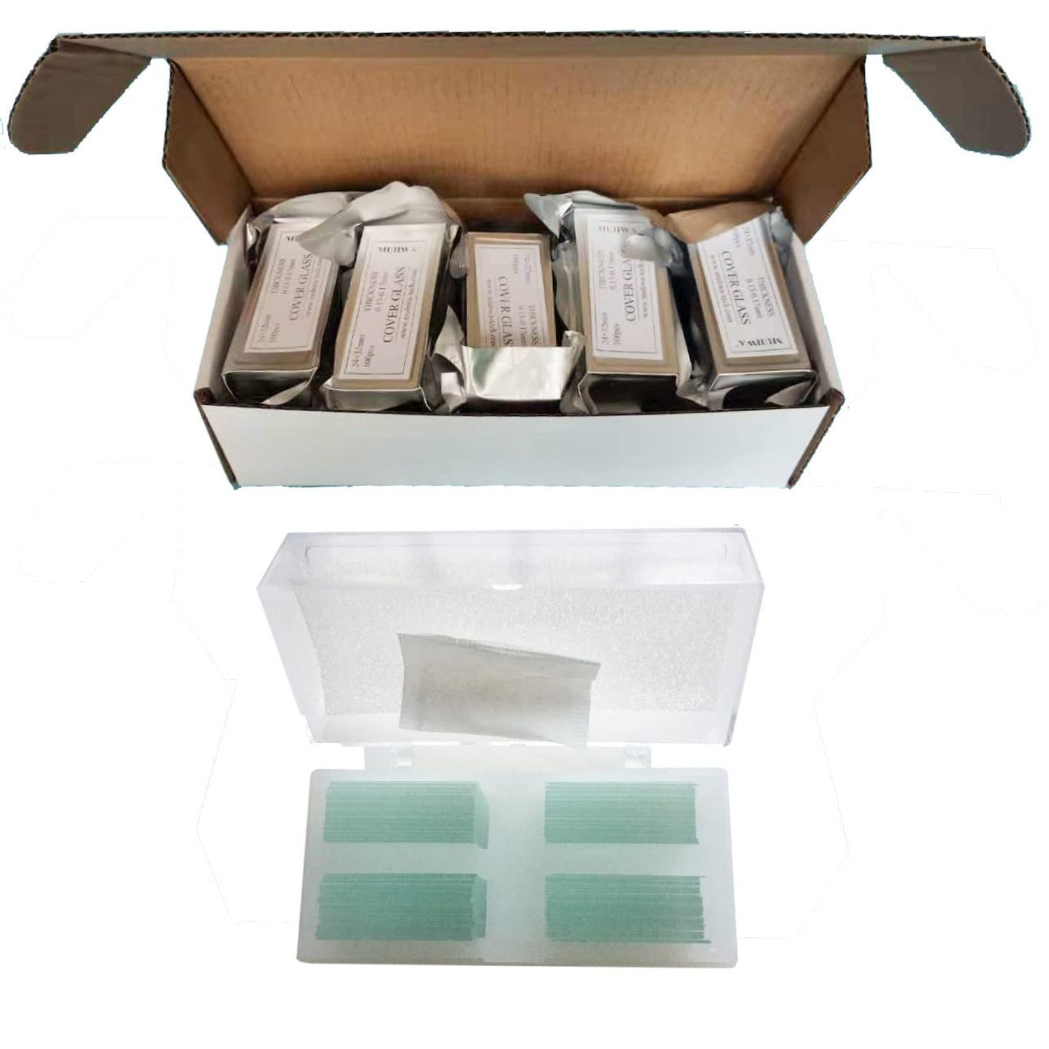 24mmx24mm Glass Cover Slips Pre-Cleaned Cover Slip10 Boxes x 200pcs/box 2000