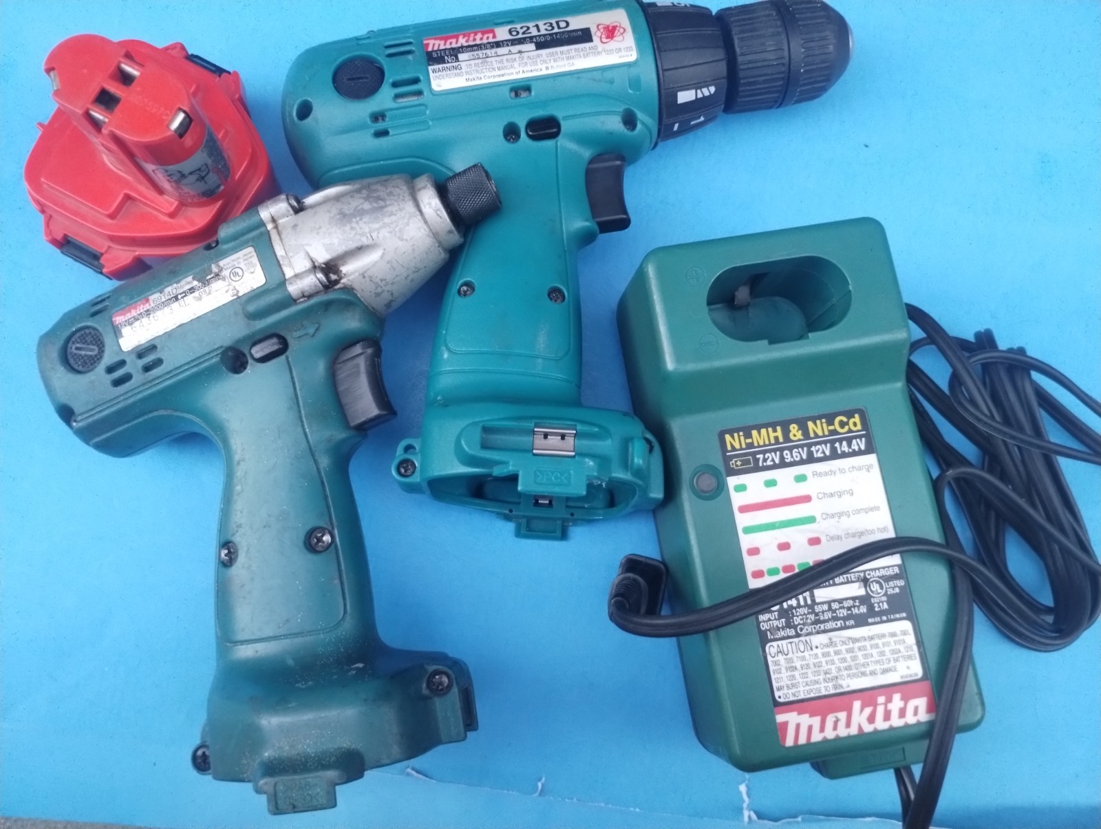 Vintage Makita 6213D 12V 3/8(10mm) Drill & 12V ImpactDriver 6914D W/CHR+BAT, SET