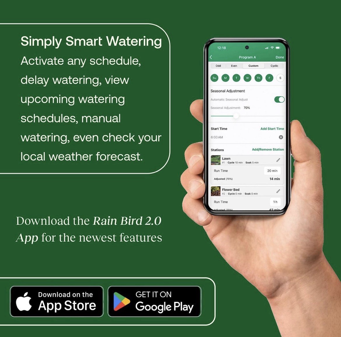 Rain Bird ARC6 App-Based Indoor Smart WiFi Irrigation Sprinkler Timer/Controller