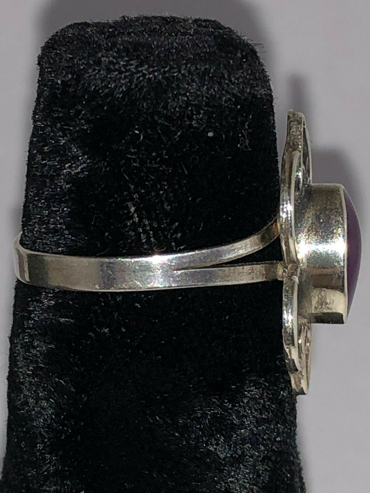 Sterling ring with purple marquise stone