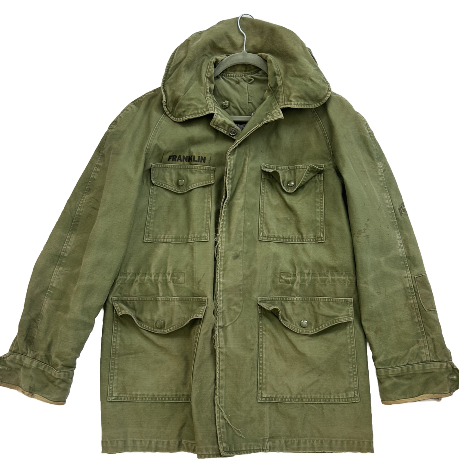 Vintage 1961 John Ownbey Military Field Jacket US Air Force Green Small Hooded