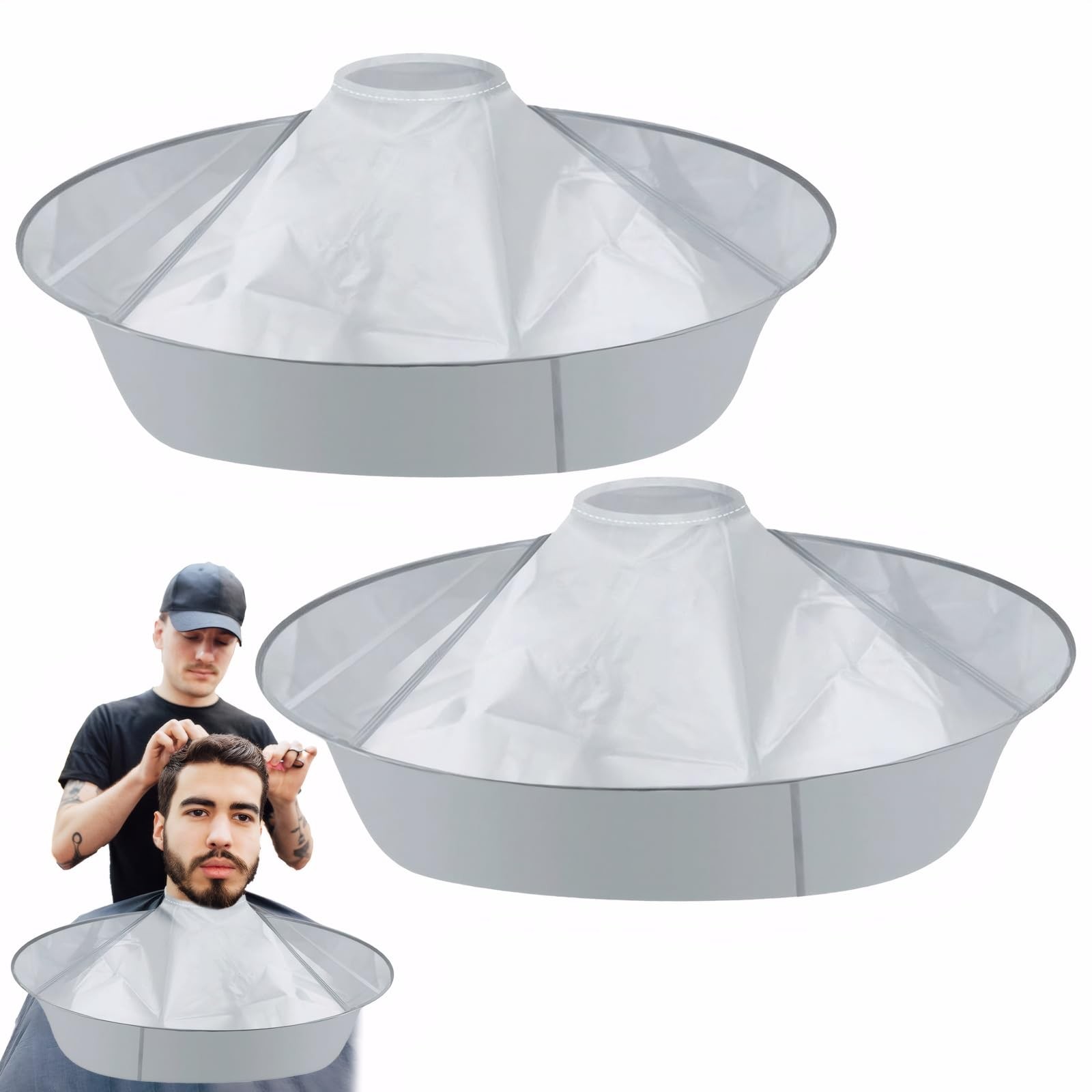 PKRFCJ 2 Pcs Hair Catcher for Haircuts, Haircut Cape, Foldable One Size, Gray