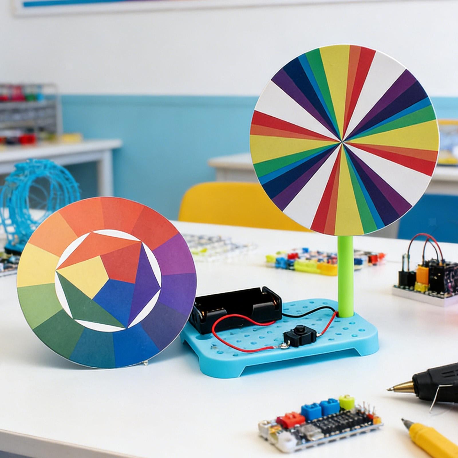 DIY Newton Color Wheel Learning Toy Portable Lightweight Science Toys Creative