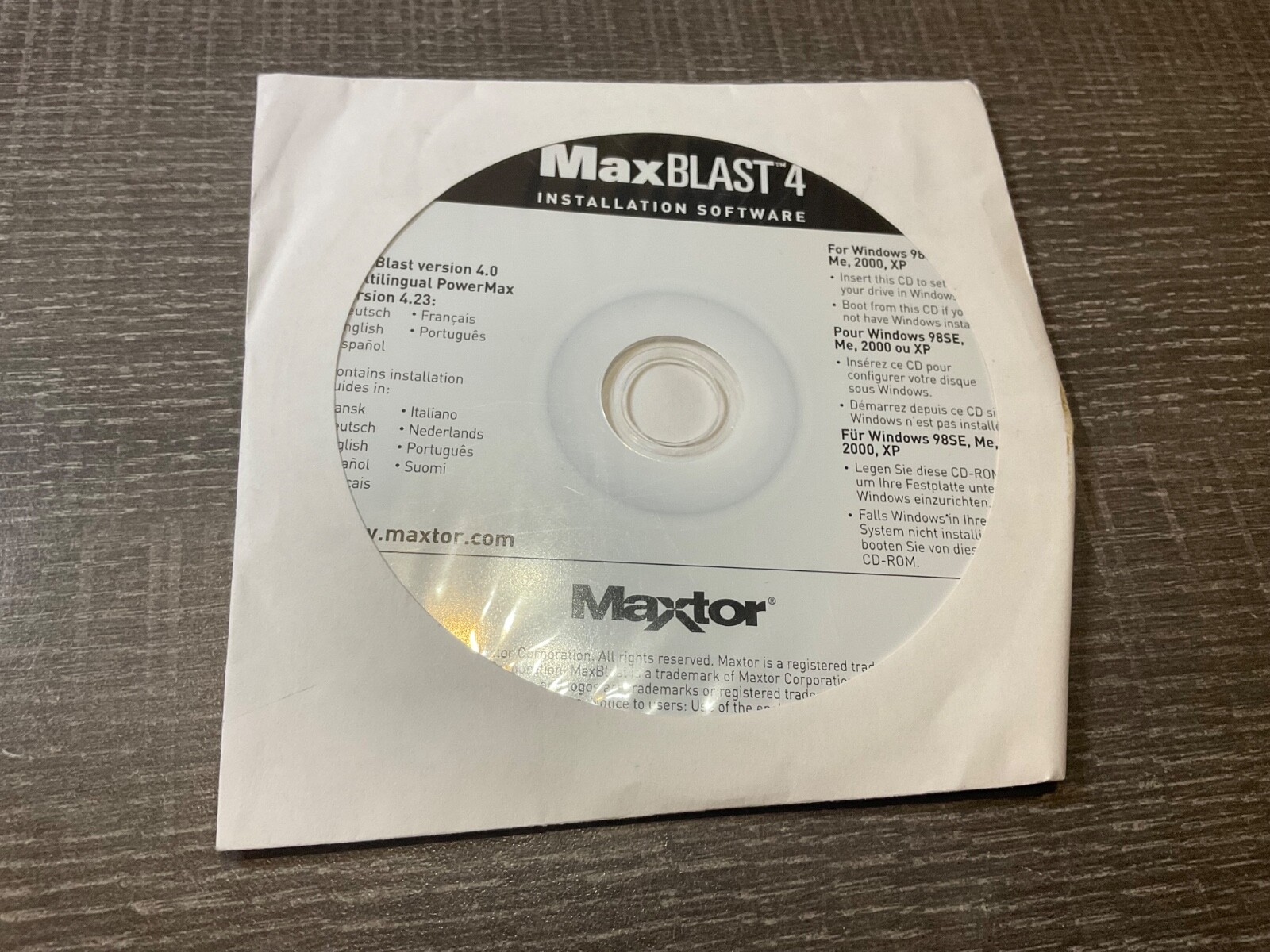 MaxBlast 4 Installation Software Disc Only Version 4 Maxtor 2005