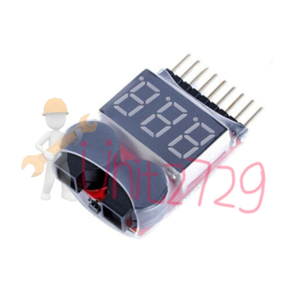 1PC 1-8S low voltage alarm battery voltage 2IN1 tester low voltage buzzer alarm