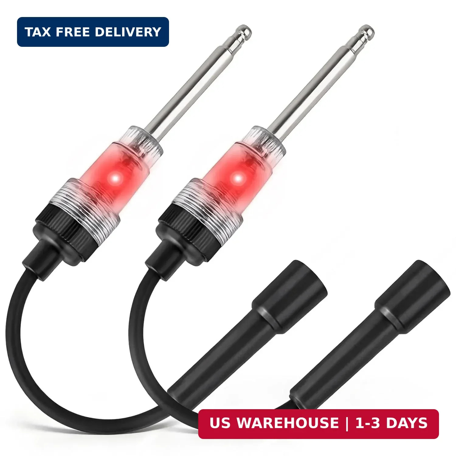 2PCS Spark Plug Tester, Inline Spark Tester, Ignition Coil Tester Tool for Engin