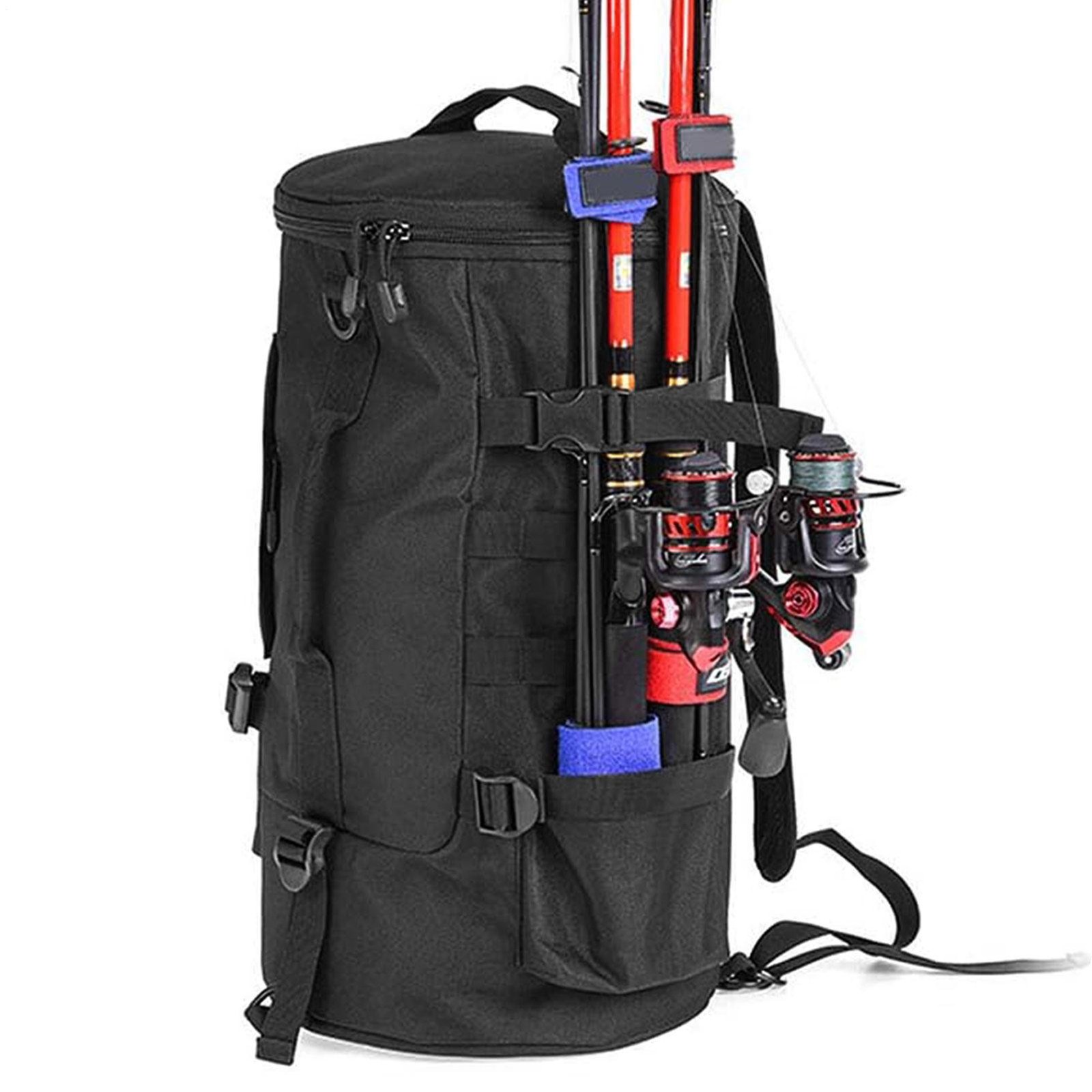 Large Capacity Fishing Backpack Outdoor Travel Camping Fishing Rod Reel Tackle