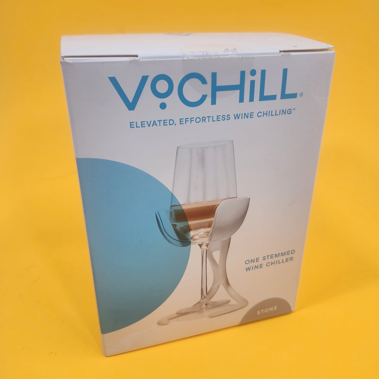 VoChill Personal Wine Chiller Cooling Stone for Stemmed Glass Beverage Cooler