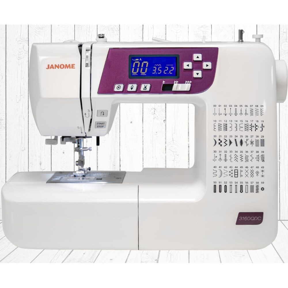 Janome 3160QDC G Purple Quilt Decor Sewing Machine + Push Button Scissor New