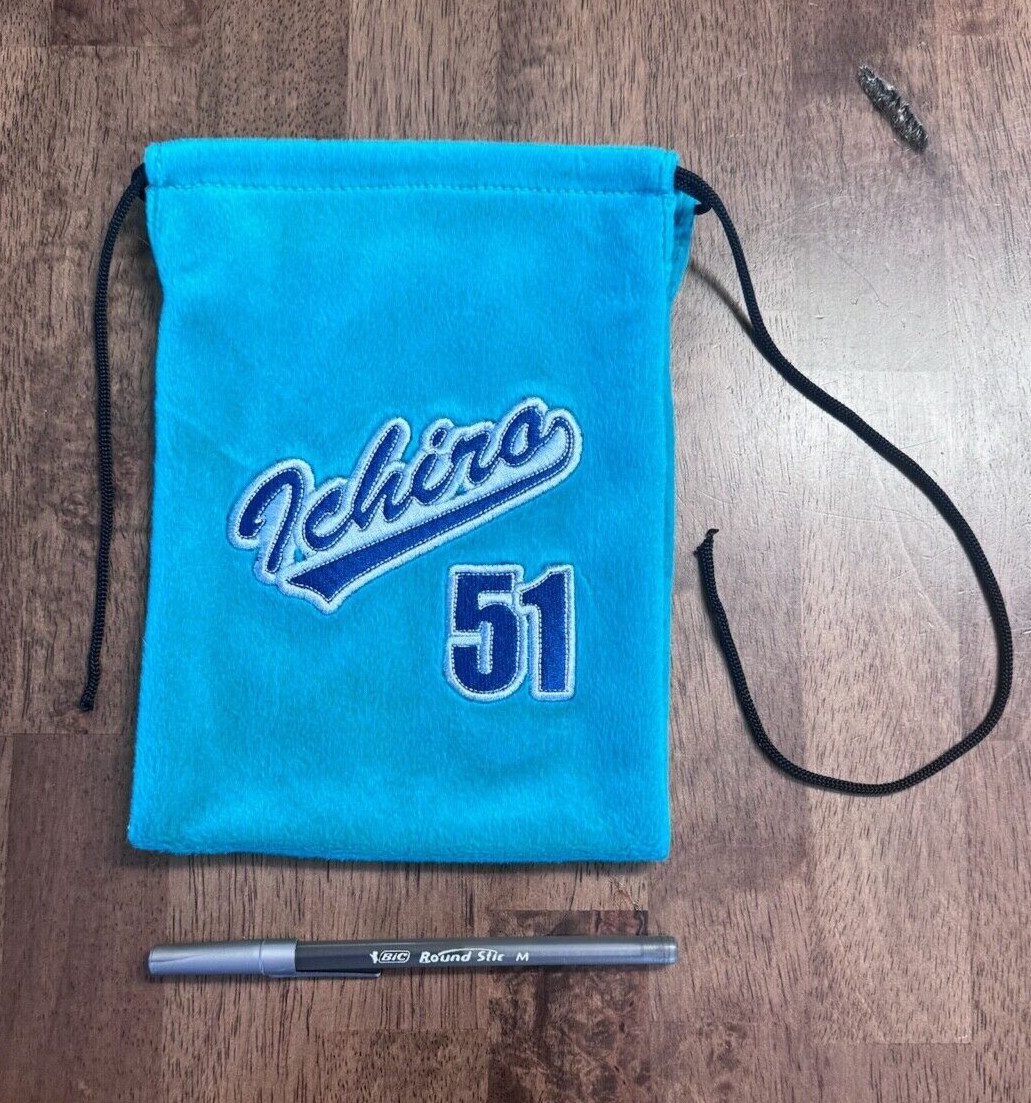 ICHIRO Suzuki #51 Fleece Sack Pouch w/ Drawstring Seattle Mariners Colorway