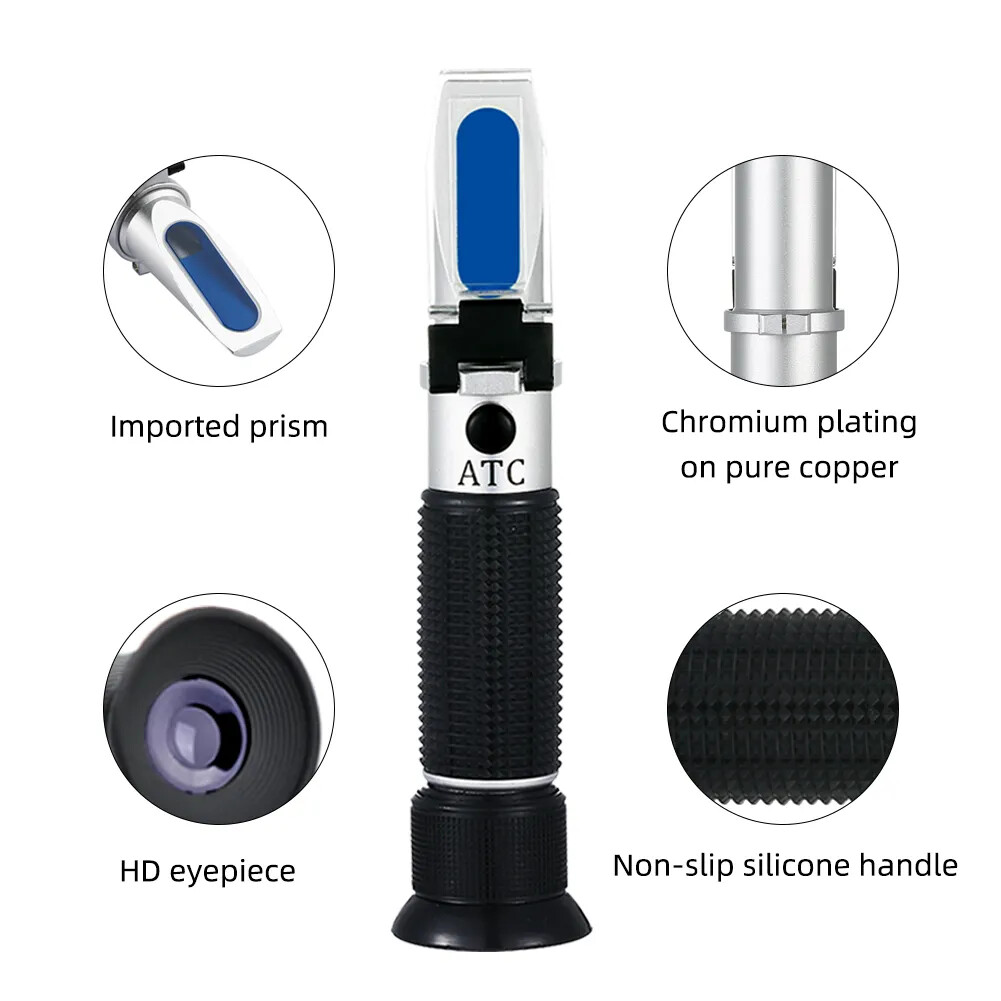 Handheld 4-in-1 Refractometer Tester for Engine Fluid Antifreeze Car Battery