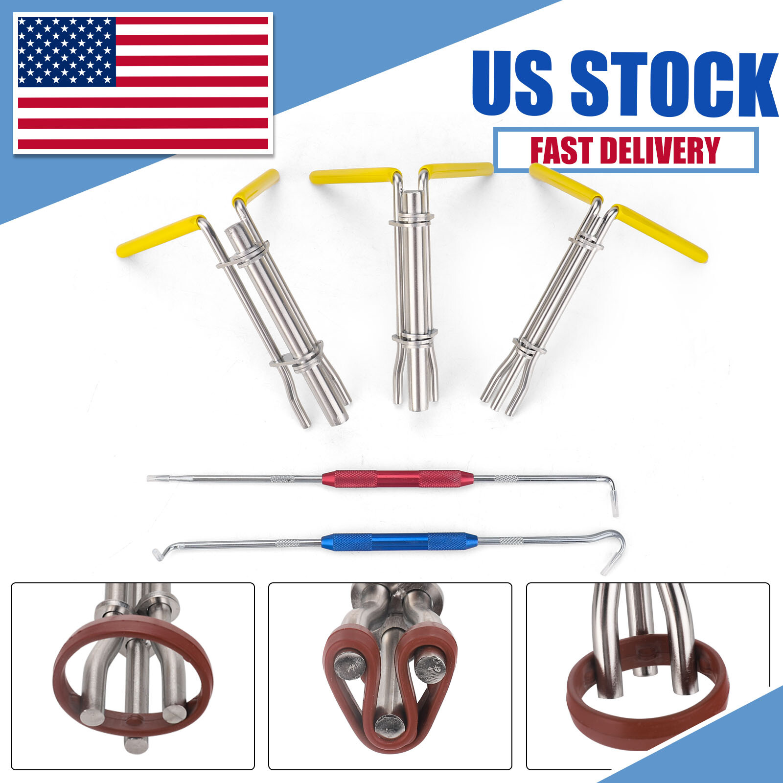 Hydraulic Cylinder Piston Rod Seal Up U-cup Installation Tool Prevents Damage 3X