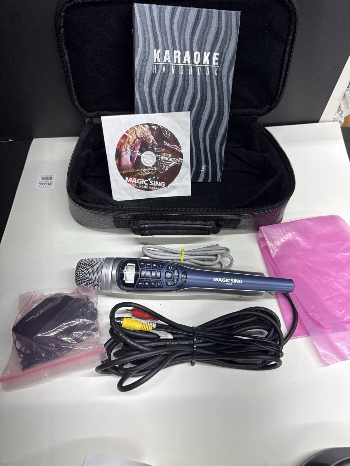 MAGIC SING Karaoke Microphone With Cables, Adapter, Bag & Book