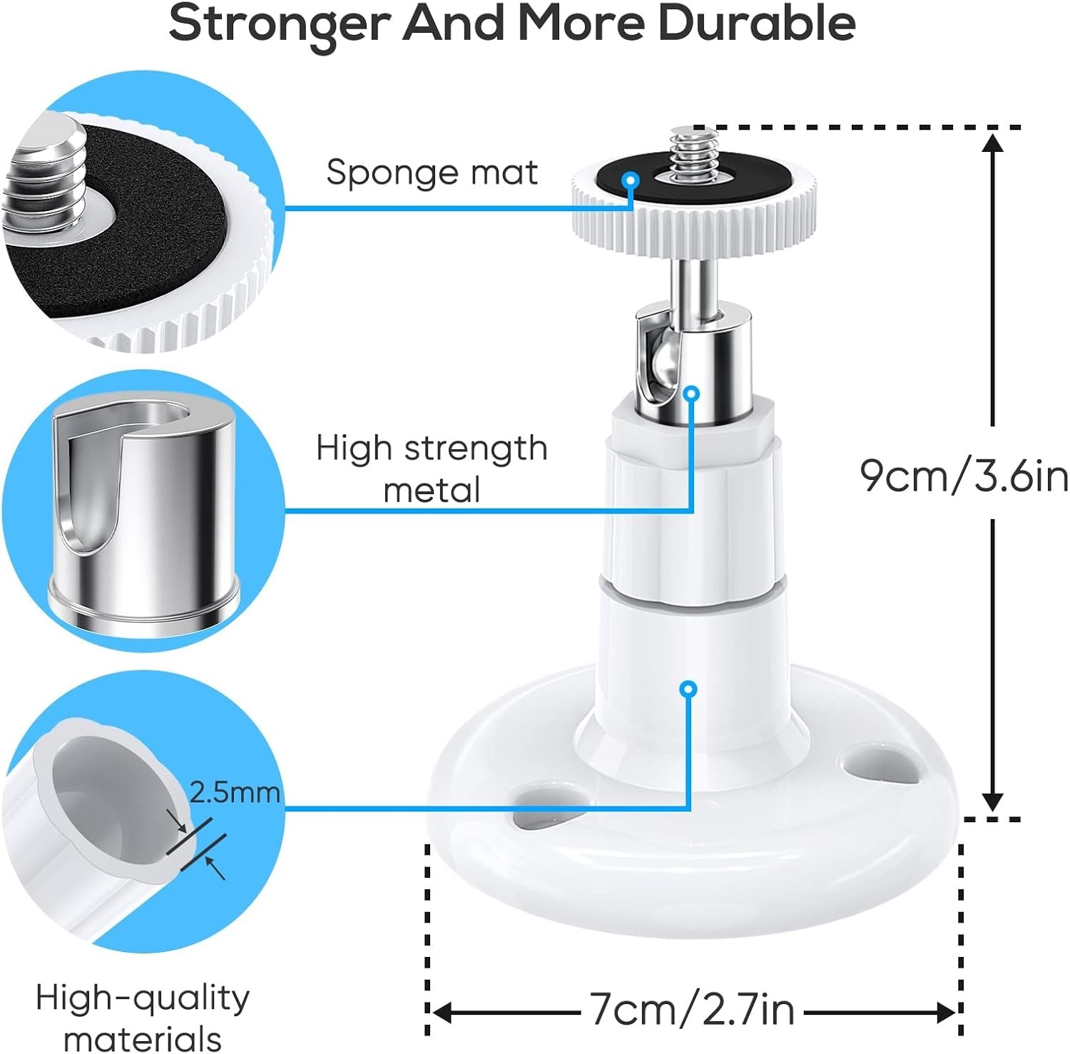 Universal Wall Mount for Wyze Cam & Other Cameras - 2 Pack with Adjustable Angle