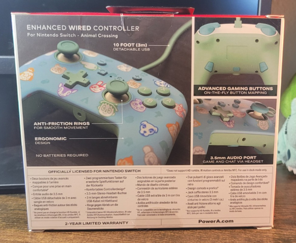 Animal Crossing Wired Controller Switch + Blathers Lottie Amiibo Bundle New Seal