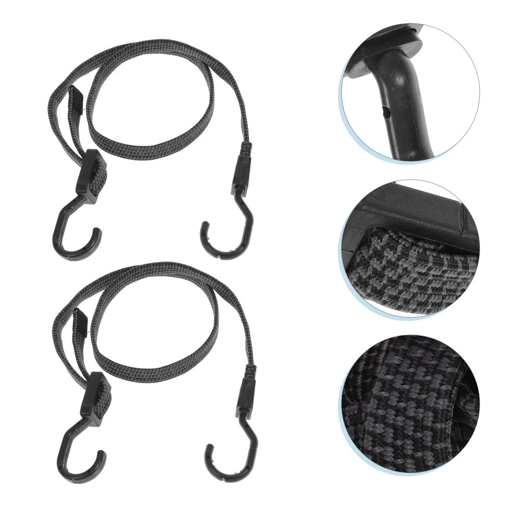 3 Pcs Adjustable Bungee Cords Heavy Duty Rubber Straps With Hooks