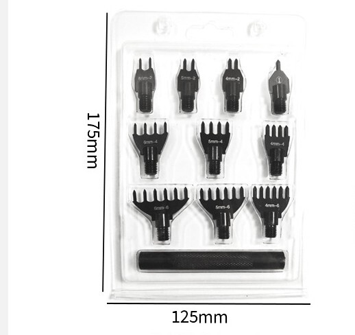 Leather Craft Sew Stitch Pricking Chisel Punch Tool &10 Replaceable head