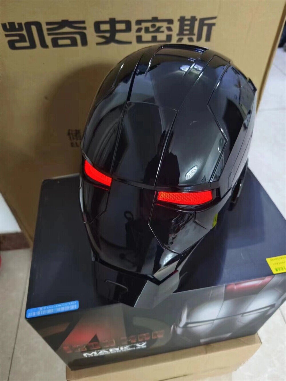 [ All Balck ] AUTOKING Iron Man MK5 Adult Toy Mask Helmet Wearable Voice-control