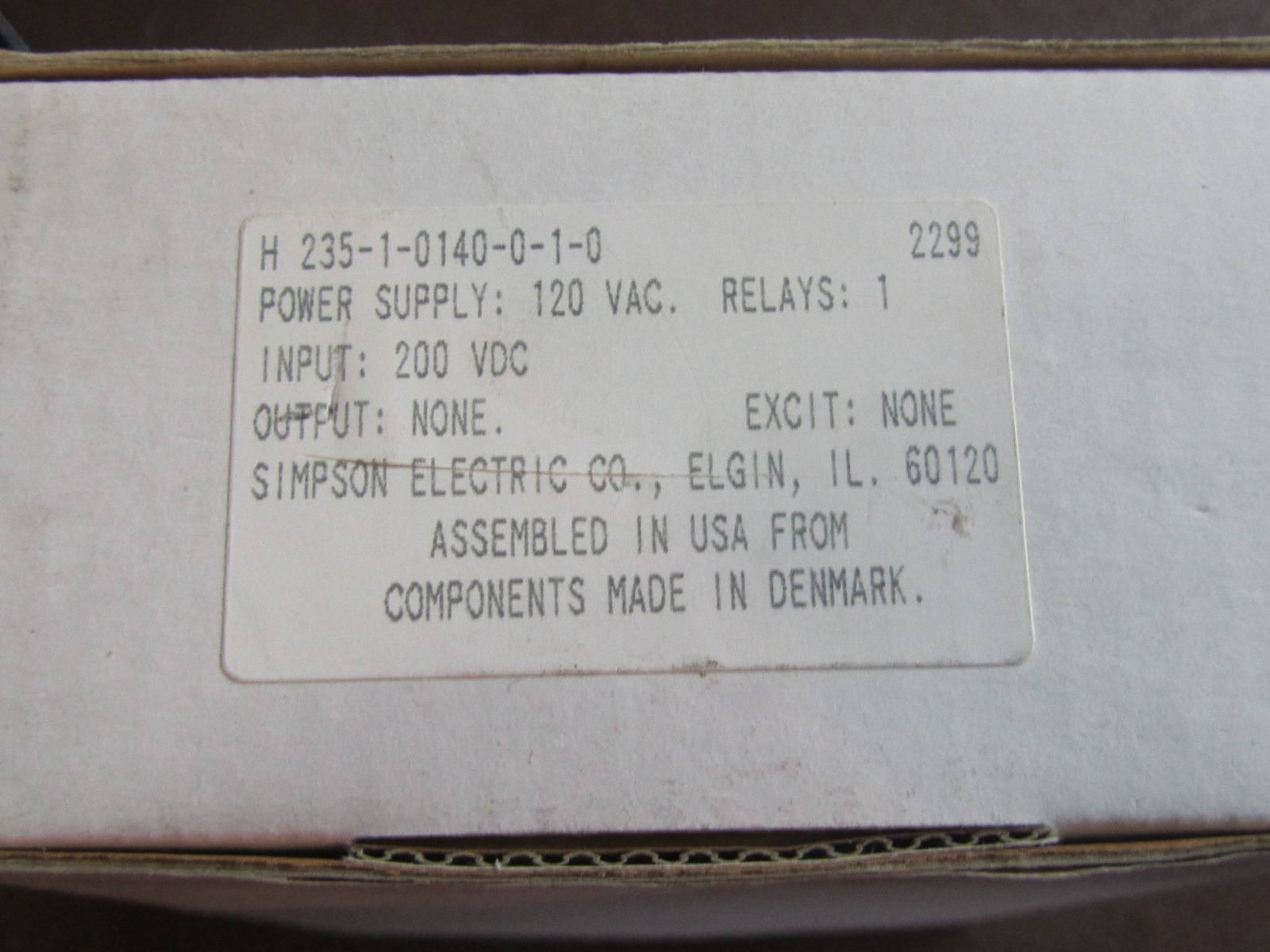 SIMPSON HAWK II H235 SERIES H 235-1-0140-0-1-0