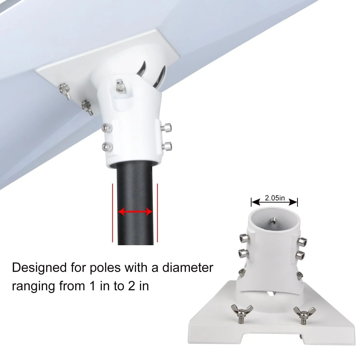 Pipe Adapter Pole Mount for Starlink Standard 4/4X/Gen3, Adjustable Pole Mount A
