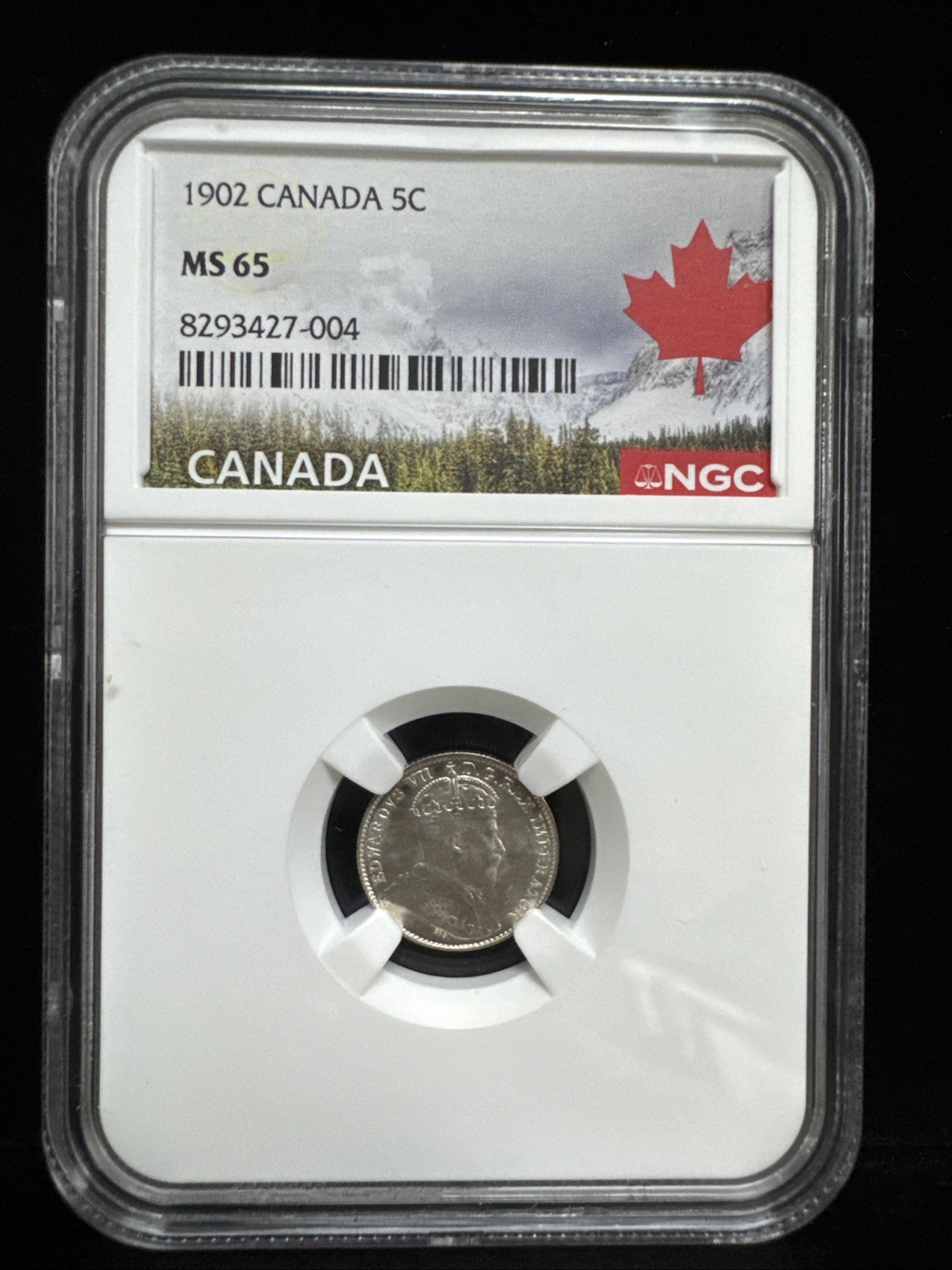 1902 CANADA 5C NGC MS65