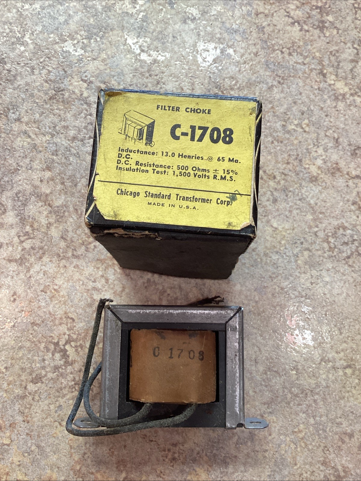 Stancor Filter Choke  C-1708 13mH  65mA For Tube Radios & amplifiers