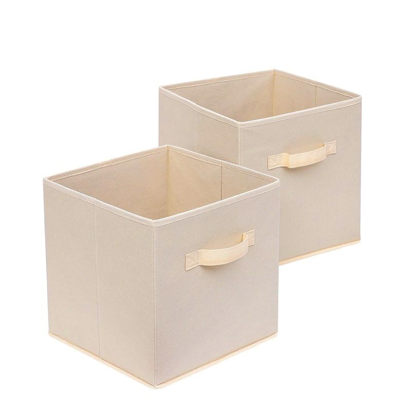 Basics Fabric Clothing Storage Bins - 10.6" x 10.6" x 11" - 2 Pack - Collapsi...