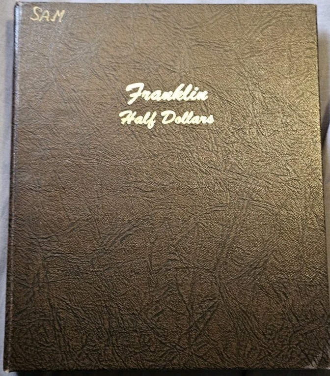 Complete Franklin Half Dollar Set 1948-1963D Littleton Album 35 Silver Coins AU