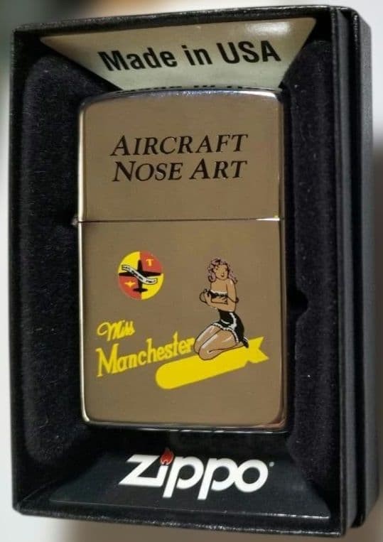 Zippo Miss Manchester Nose Art