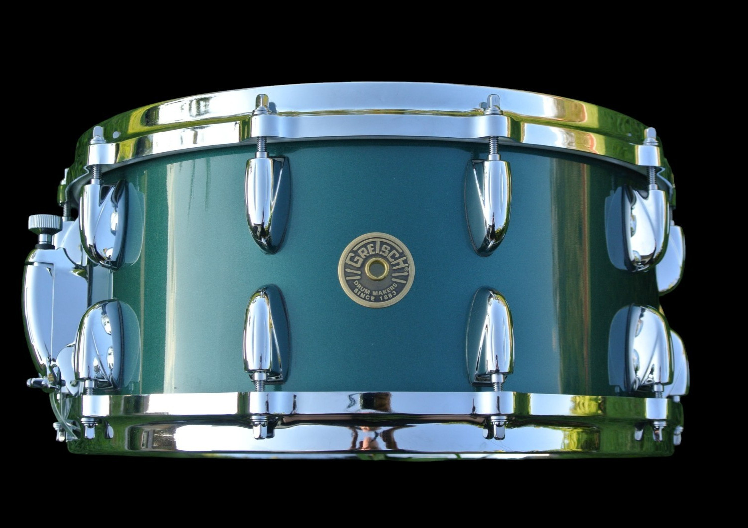 GRETSCH USA CUSTOM CADILLAC GREEN NITRON 6-1/2x14 SNARE DRUM for YOUR SET! L714