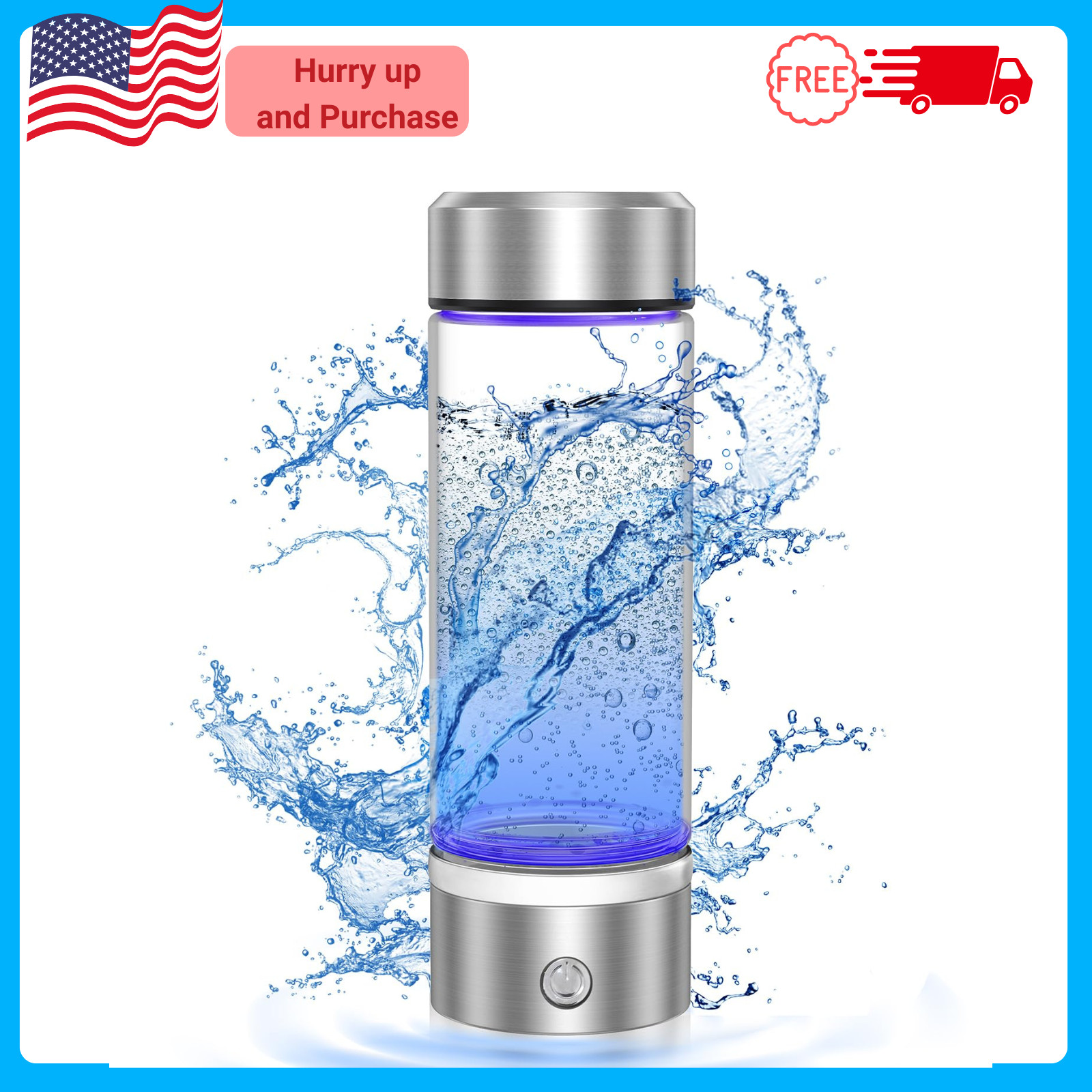 Hydrogen Water Bottle Generator | Portable & Rechargeable | Silver Ionizer Machi