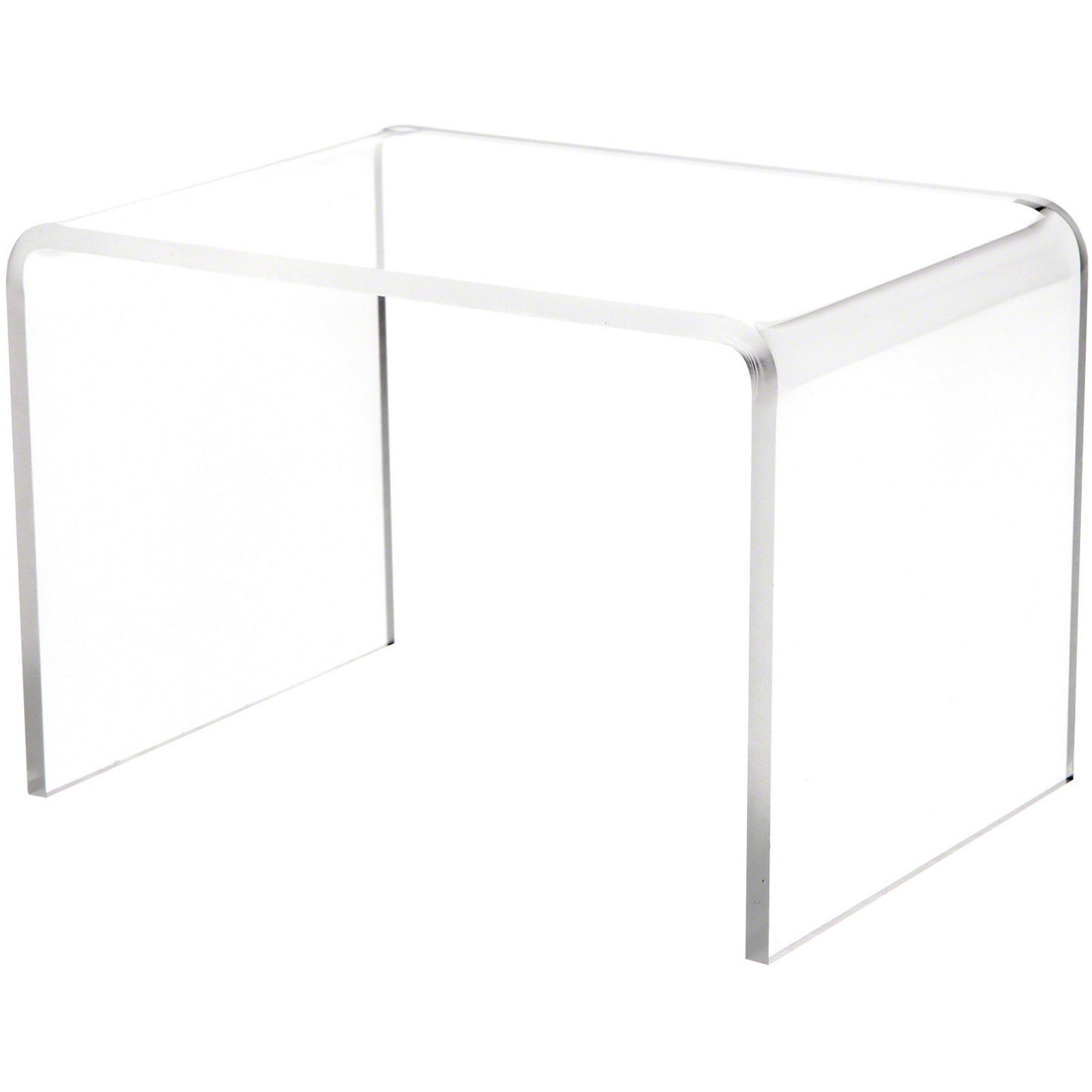 Plymor Clear Acrylic Rectangular Display Riser, 4" H x 6" W x 4" D (3/16" thick)