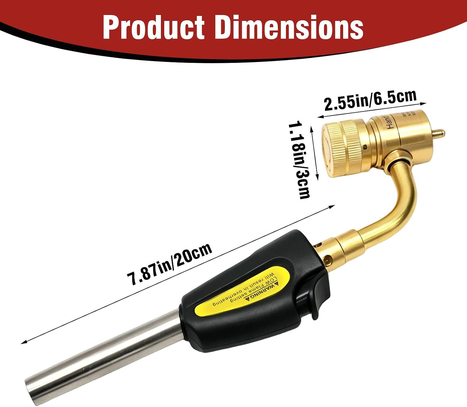 Torch Tips with Gas Self-Ignition, Map-Pro/Lp Gas, Adjustable Flame Knob Brass T