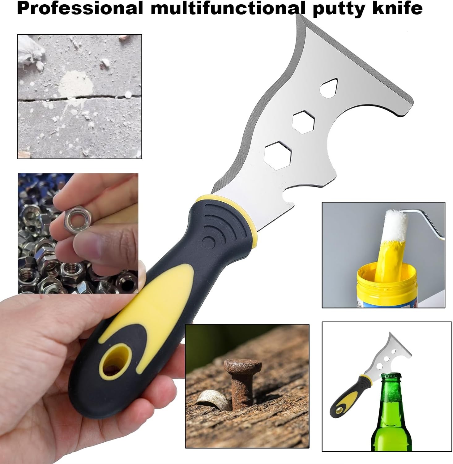 12-In-1 Paint Scraper Tool,Multi-Use Tough Scraper,Paint Scrapers for Wood,Putty
