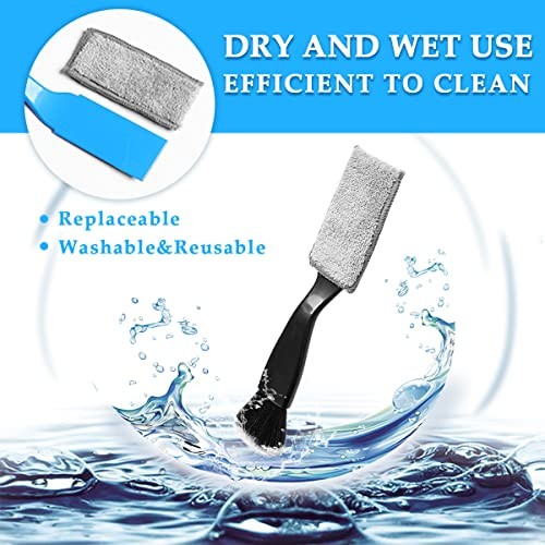 2 PCS Double Head Brush for Car Clean, Soft Auto Interior Duster Black, 2 PCS