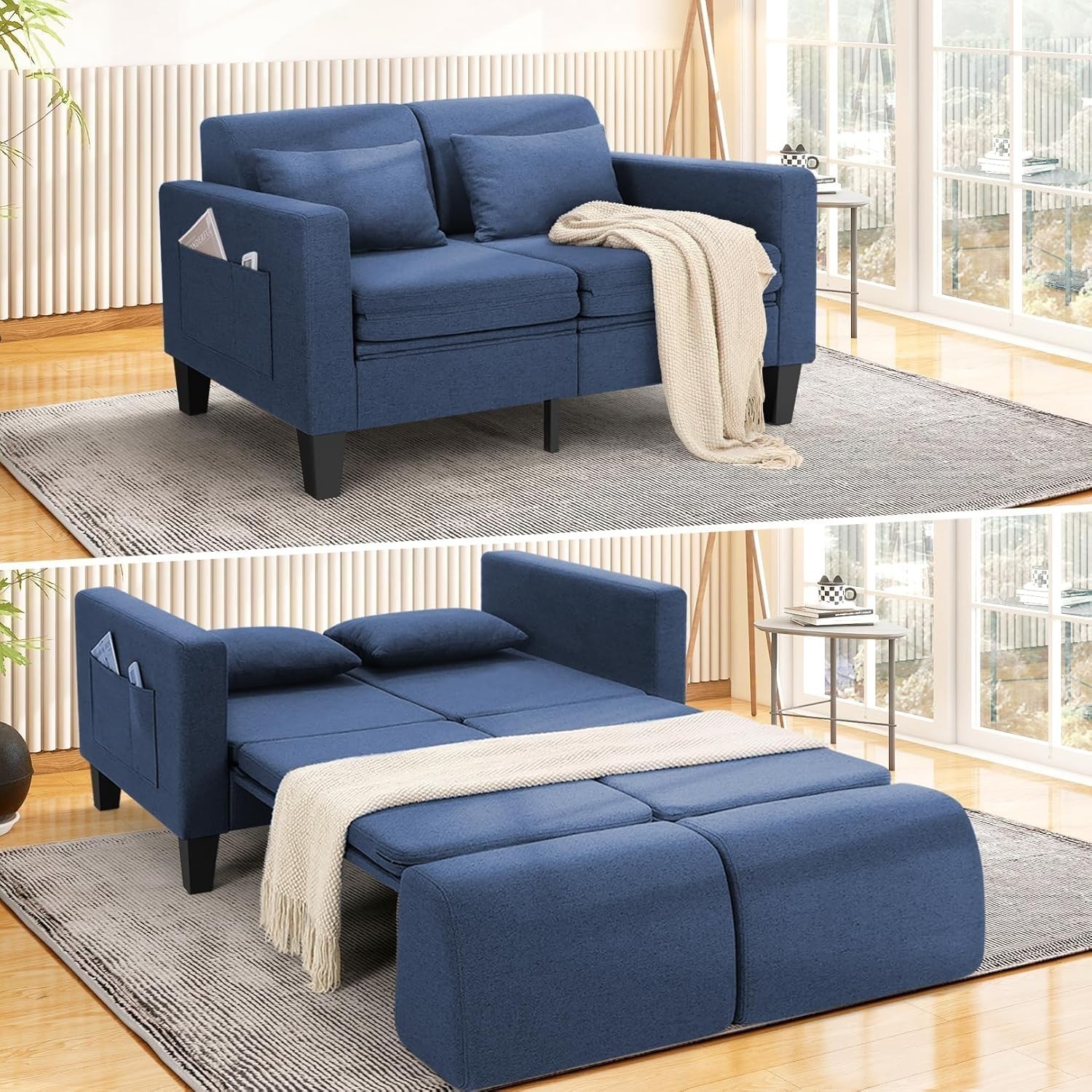 6-IN-1 Sleeper Sofa Bed Innovative Multi-functional Sofa Bed Couch for Family