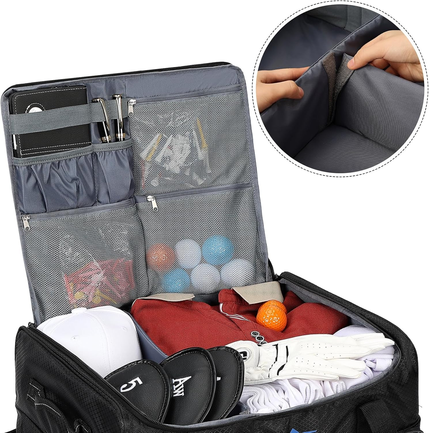 Golf Trunk Organizer, 2 Layer Car Locker with Ventilated Compartment for 2 Pair