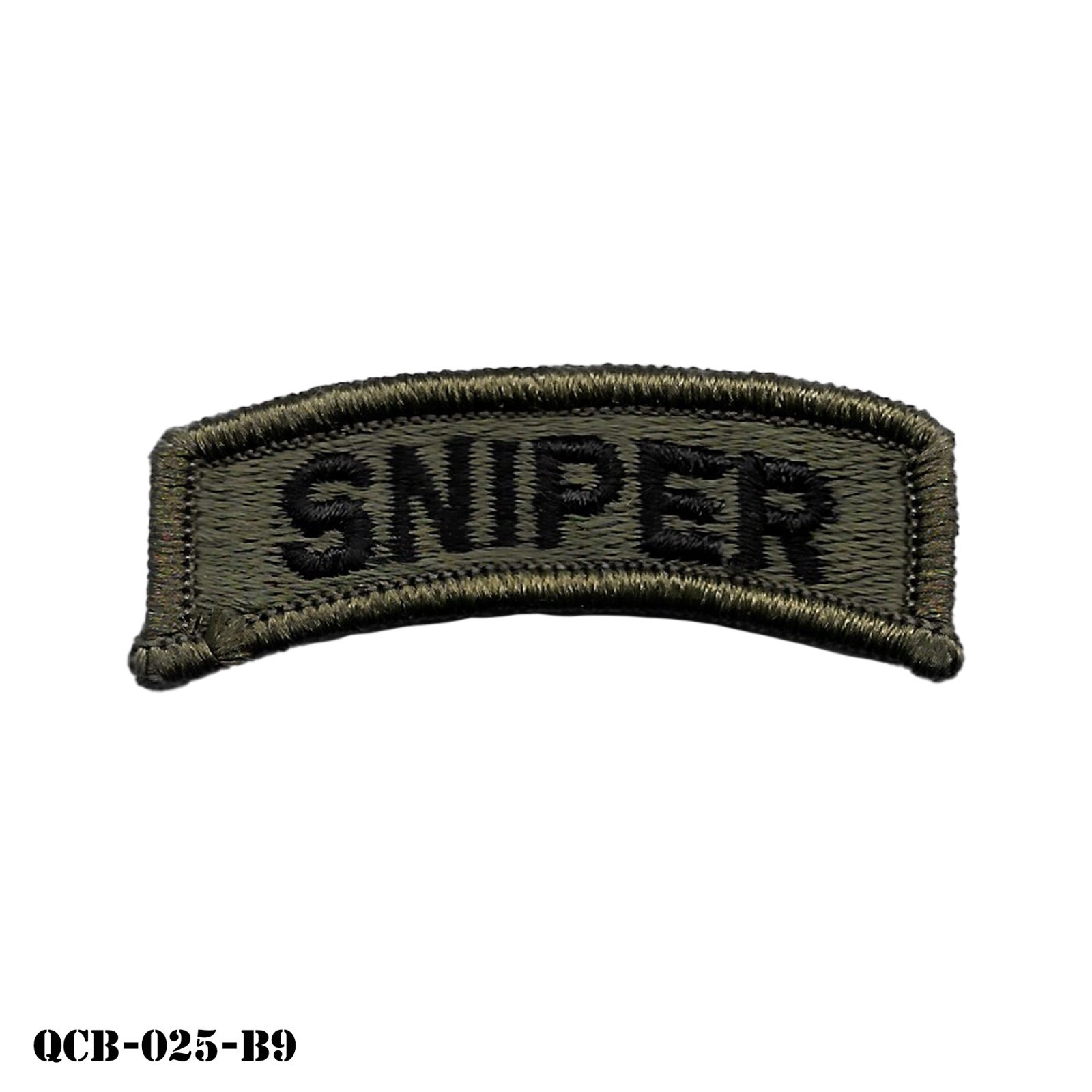 "SNIPER" Rocker Tab Patch ~ Subdued ~ OD & Black ~ US Army ~ NOS ~ NEW