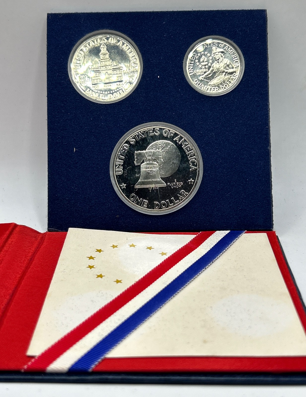 1776-1976 U.S. Mint Bicentennial 3-Coin Silver Proof Set OGP