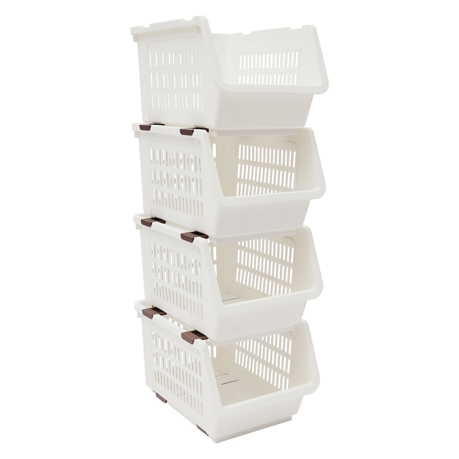 4 PCS Stacking Storage Baskets, Stackable Organizer Baskets
