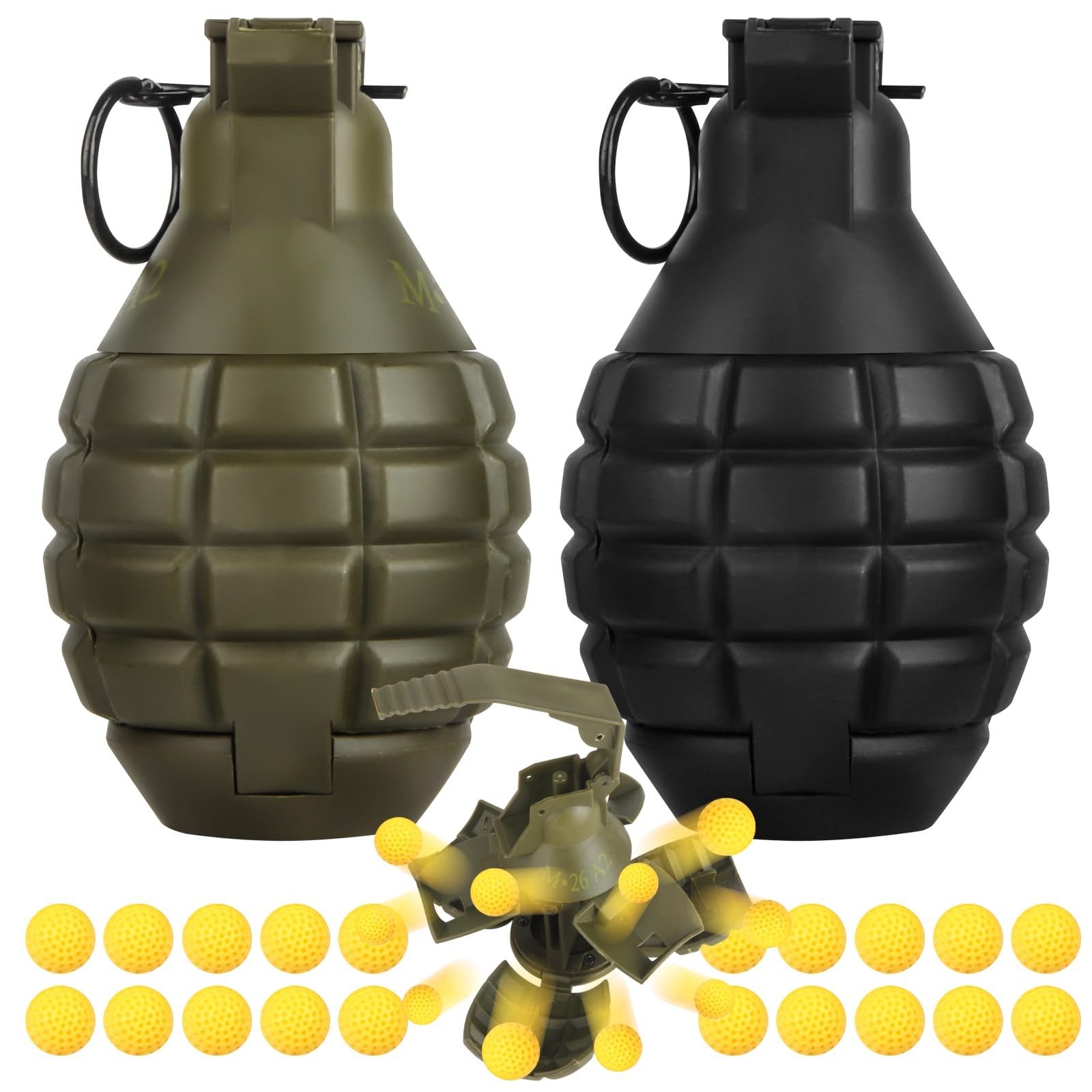 Tactical Toy-Grenade for CS Battle Game,2Pcs Fall Resistant Refillable Fun Im...