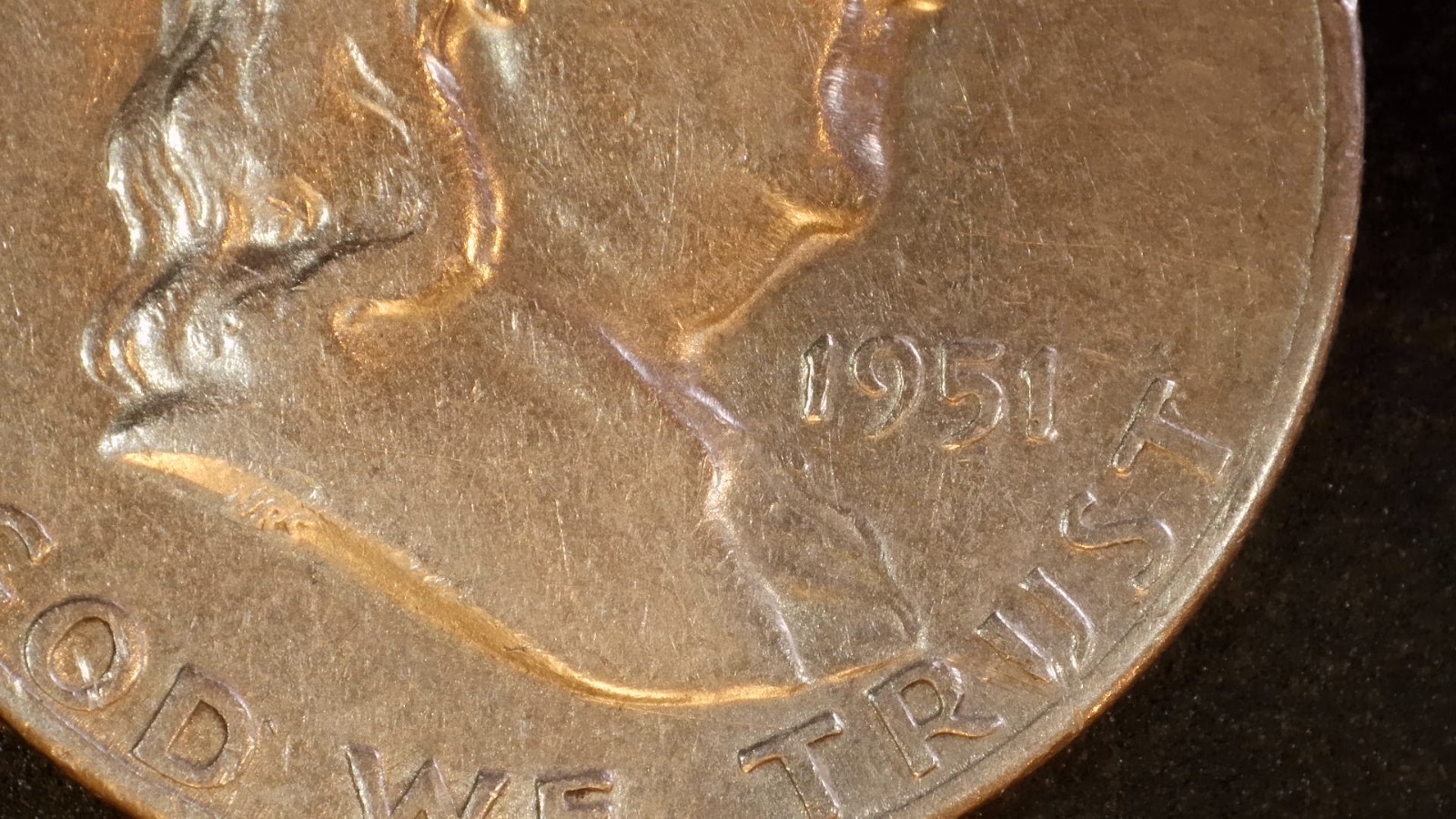 1951 S Franklin Half Dollar 90% SILVER  Free Shipping+ Tracking 001